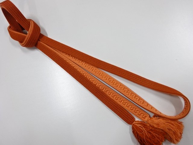 JAPANESE KIMONO / HAND-TIED OBIJIME CORD / SILK